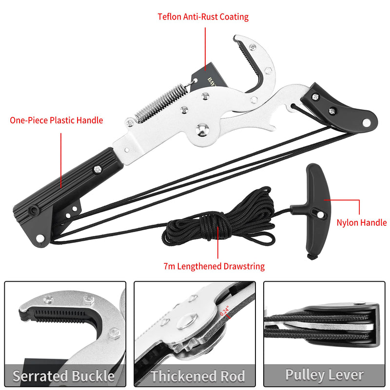 BAYTORY Extendable Tree Pruner Shears Head and Saw without Pole | High-Altitude 4 Pulleys Save Half of Your Effort, Pruning Trimmer Clipper for Plant Gardening Trimming Tool