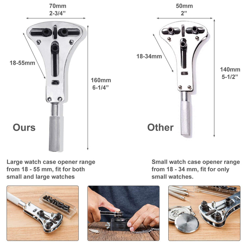  [AUSTRALIA] - Watch Repair Kit, Anezus 187Pcs Watch Tool Kit with Watch Link Pin Remover Tools and Watch Back Case Removal Tools for Watch Strap Remover, Watch Battery Replacement, Watch Band Sizing, Watch Repair