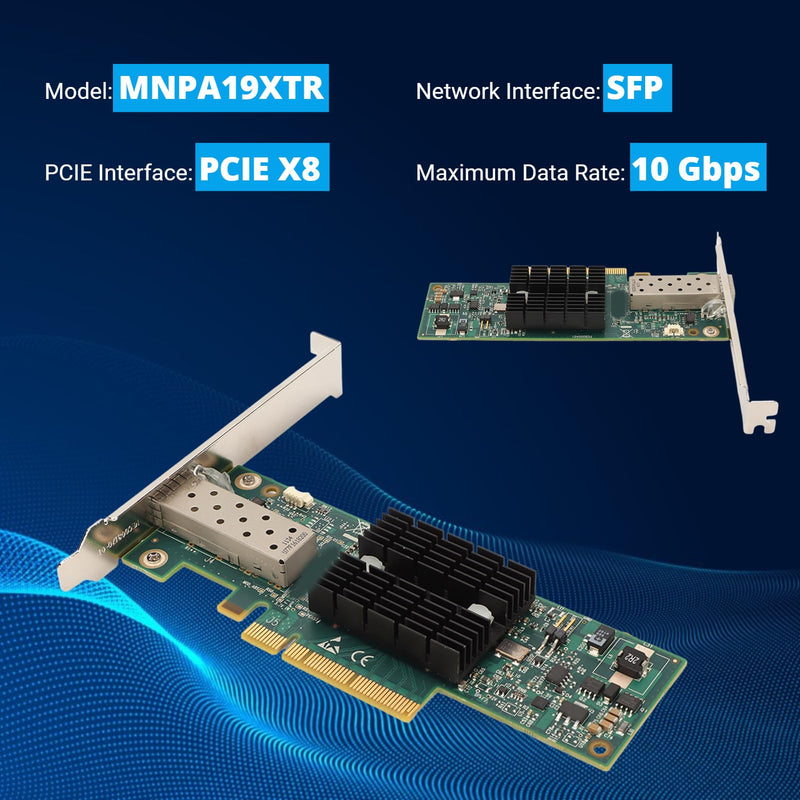10Gb SFP PCIE Network Card, Support Computer Motherboards, Servers SFP Optical Network Card, Wide Compatibility Network Adapter Card, PCB Materials Long Service Life