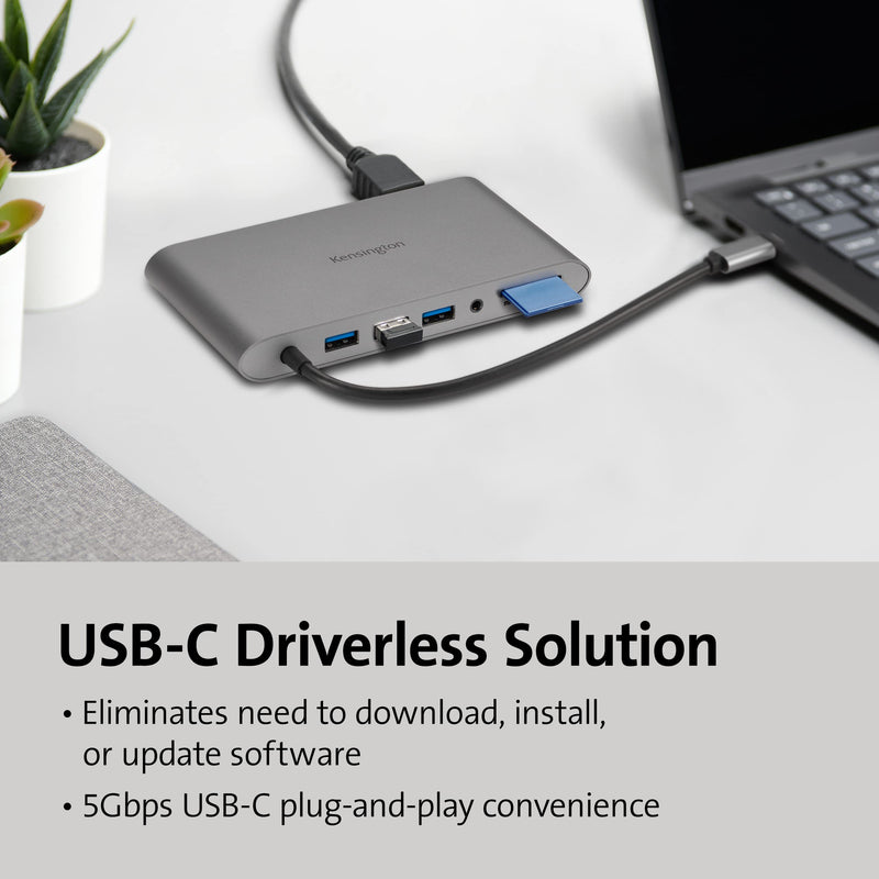 Kensington UH1440P 10-in-1 Dual Monitor USB-C Hub, Laptop Docking Stations with DisplayPort/HDMI/VGA Ports, SD & Micro SD Card Readers, 85W Charging for Thunderbolt 3/4 and USB-C Devices (K33853WW)