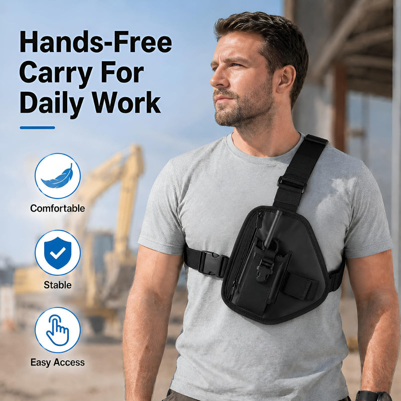 Radio Chest Harness Rig Shoulder Walkie Talkie Holder Holster Front Chest Pack Radio Pouch Bag for Motorola Kenwood Baofeng Retevis Two Way Radios