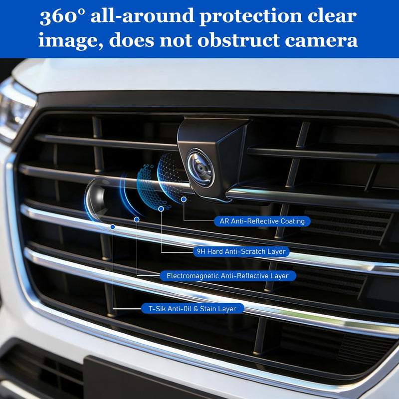 Car Camera Lens Protector, Car Backup Camera Protective Sticker, Clear High-Transparency Design, Anti-Rain Car Reversing Cameras Protection for Clear Vision Simple Adhesive Installation (2Boxes-4PCS)