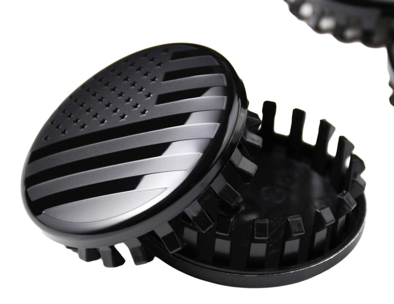 (Set of 4) for Chevrolet 3 1/4 inches=83mm Blackout American USA Flag Wheel Center Caps Covers HubCap fit Most 18"&20"&22" Rims for Suburban Silverado Tahoe & GMC Sierra Yukon Denali 22837060 9596403 3 1/4"(83mm) Blackout American Flag