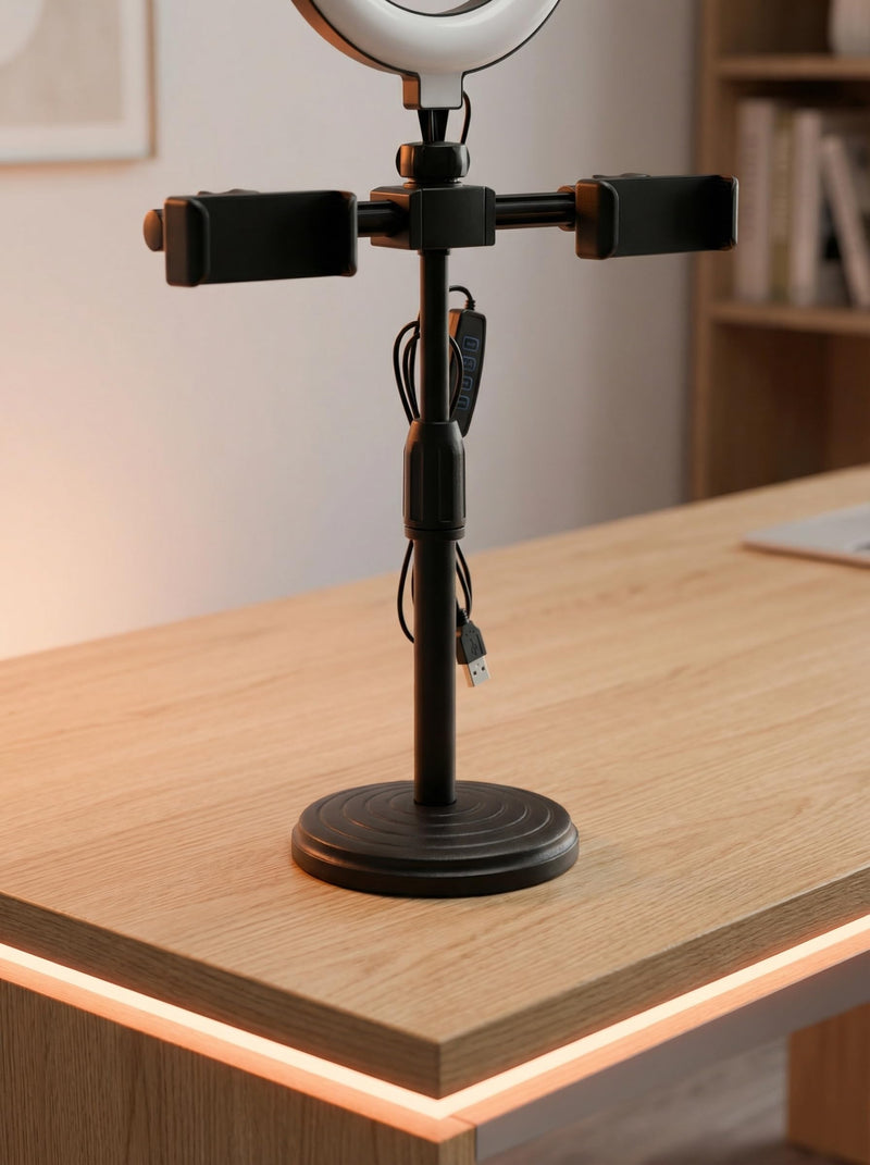 Desk Phone Holder for Makeup Photo Video Call Content Creation and Daily Use