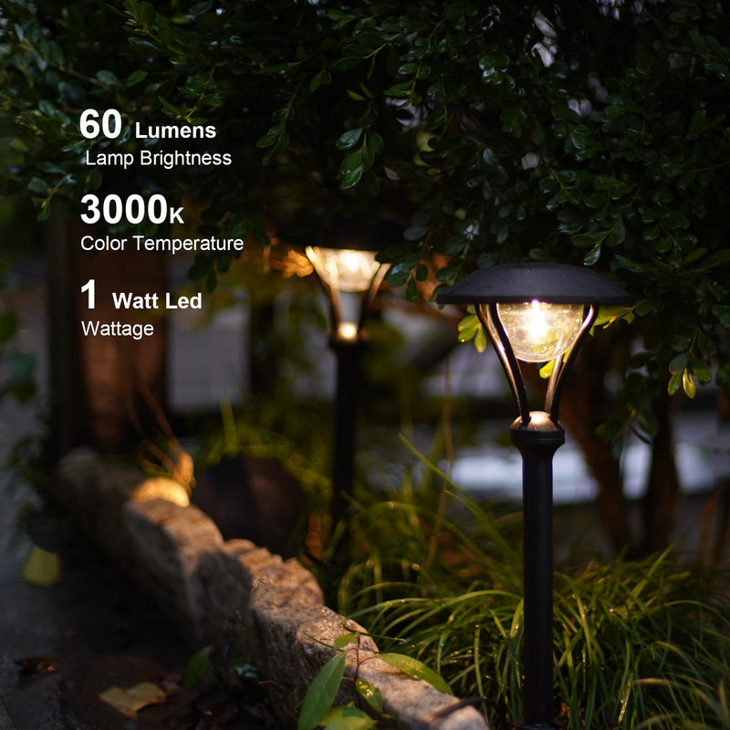 GOODSMANN Low Voltage Pathway Lights Landscape Lighting Outdoor Path Lights Wired LED 1W 60 Lumens 3000K Aluminum Housing Walkway Driveway Light with Stake Connector LED 1PK
