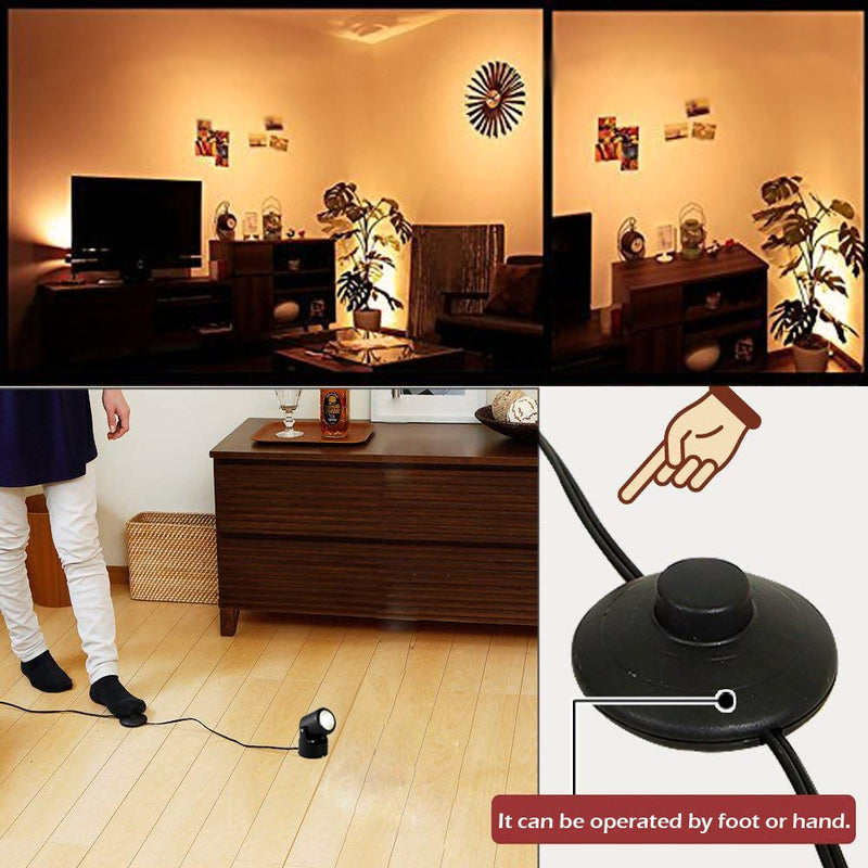 Kiven LED Accent Uplight with Foot Control On Off Switch， Handheld Sized Portable Spot Light, Black
