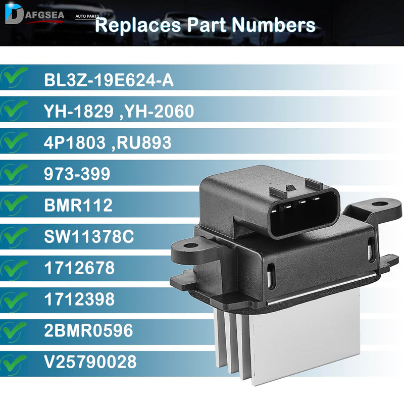 HVAC Blower Motor Resistor AC Blower Control Module for 2010-2017 Ford Expedition 2010-2014 Ford F-150 2011-2017 Lincoln Navigator Auto Temp Control BL3Z-19E624-A YH-1829