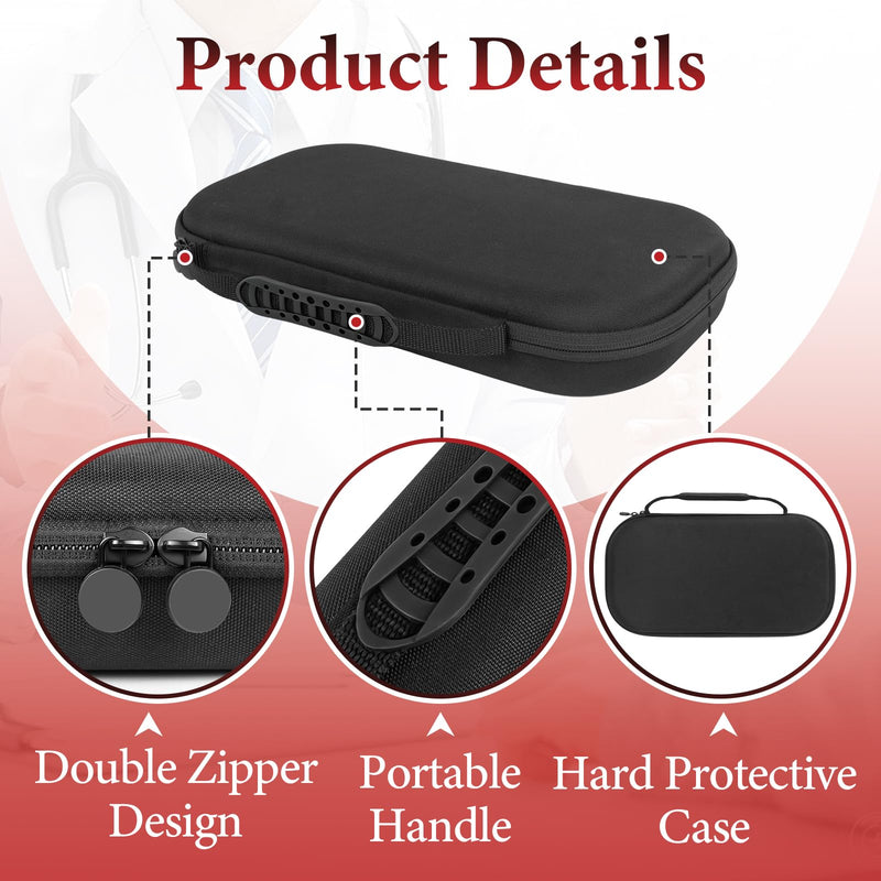 Hard Stethoscope Case Compatible with EKO Core 500 Digital Stethoscope, Portable Carrying Case for Doctors & Nurses, Compact Storage Box with Extra Pocket, Protective Shell Only 1PCS