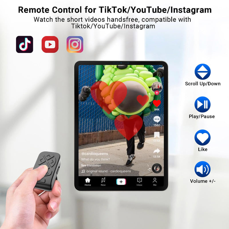 Scrolling Ring Remote for TikTok & Phone Camera, Compatible with iPhone | Hands-free TikTok YouTube Shorts Video Scrolling, Kindle App Page Turner, for iPad Android Tablets for Bed Reading Travel