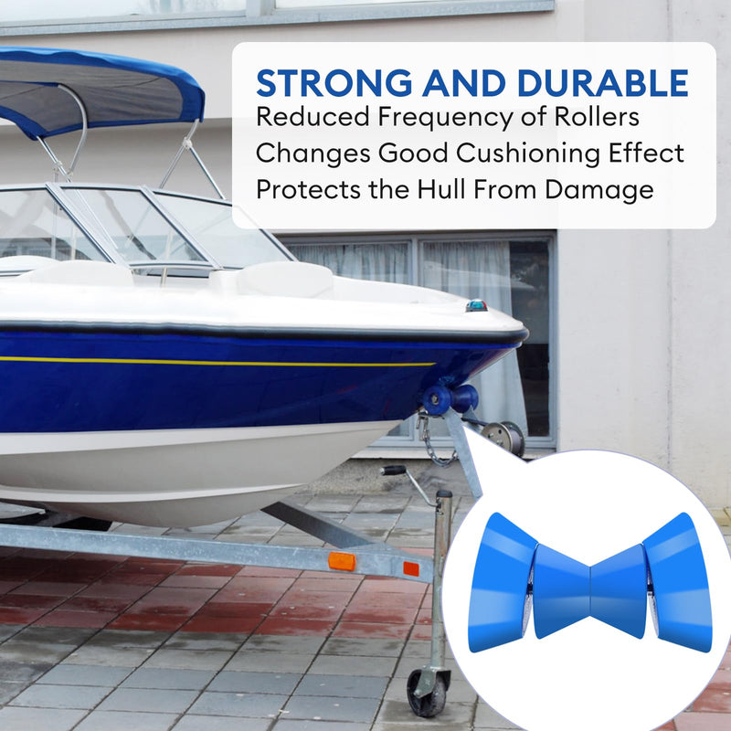 3 Inch 4 Inch Boat Trailer Roller Bow Stop with 1/2" Shaft Bow Stop for Boat Trailers Blue Bow Rubber Roller 3 Inch
