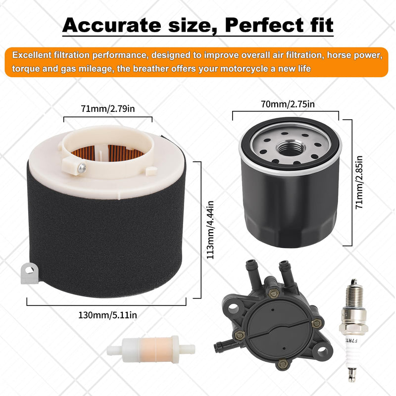11029-1004 Air Filter 49065-2078 Oil Filter Replacement for Kawasaki Mule 500 520 550 600 610 2500 2510 2520 KAF300 KAF400 KAF620A Mule SX 4x4 XC SE with Spark Plug Fuel Pump Fuel Filter kit