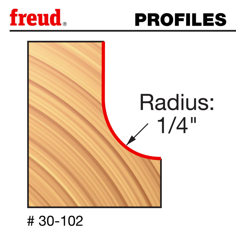 Freud 30-102: 1/4" Radius Cove Bit with 1/4" Shank