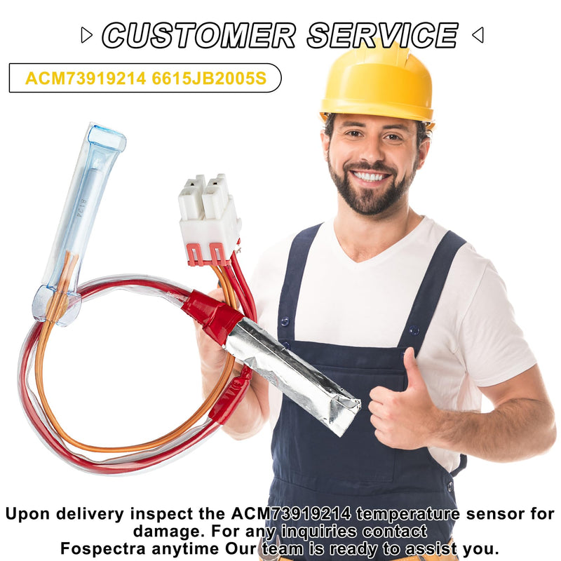 ACM73919214 6615JB2005S Refrigerator/Freezer Temperature Sensor Fits for LG, Replaces 6615JB2005S ACM73919202 AP6004251 PS11732655 EAP11732655 4322974, Intelligent Defrost Control Thermostor