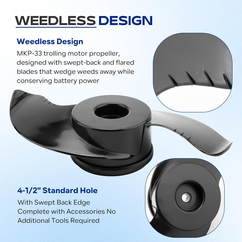 MKP-38 Weedless Wedge 2 Prop Compatible with Minn Kota 4-1/2" Diameter Motors, 1865023&1378160 Trolling Motor Prop Fit for Minn Kota Ulterra,Fortrex,Terrova,Riptide ST/SF112LB Thrust Motor Parts
