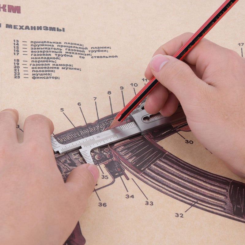 Hi Lo Welding Gauge Inch Gage, Stainless Steel Test Ulnar Welder Inspection Pitch Gauge for Welding Measurement Tools