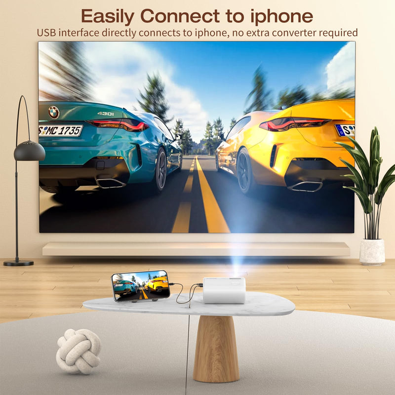 Mini Projector, CLOKOWE 2024 Upgraded Portable Projector with 9000 Lux and Full HD 1080P, Movie Projector Compatible with iOS/Android Phone/Tablet/Laptop/PC/TV Stick/Box/USB Drive/Game Console 2024 Upgraded 9000Lux