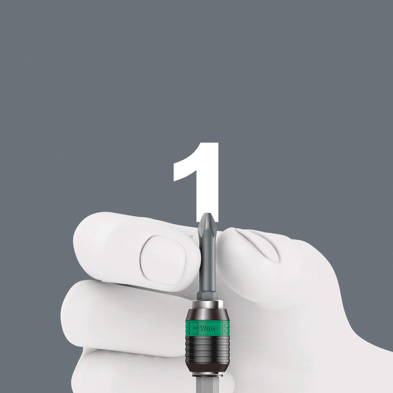 Wera 05023461001 416 RA T-Handle bitholding Screwdriver with Ratchet Function and Rapidaptor Quick-Release Chuck, 1/4", 45 mm Classic Solid