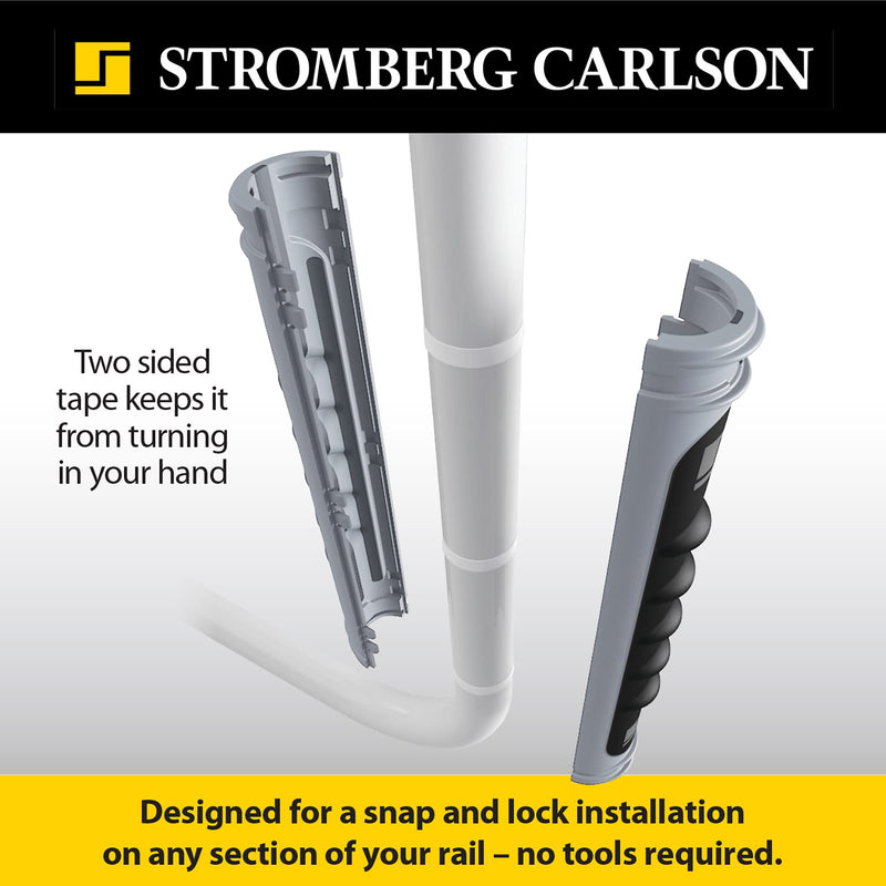 Stromberg Carlson Lend-A-Hand AM-01 Dura Grip RV Handle Replacement – Rubber Rail Cover for 1" Diameter Step Handles, Easy to Install Grab Bar Wrap for Entry Assistance – 9"L, Gray & Black