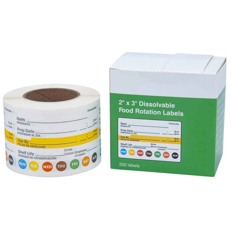  [AUSTRALIA] - L LIKED Dissolvable Label Shelf Life for Food Rotation Use by Stickers 2 x 3 Inch Roll of 250 Labels 2X3 Inches