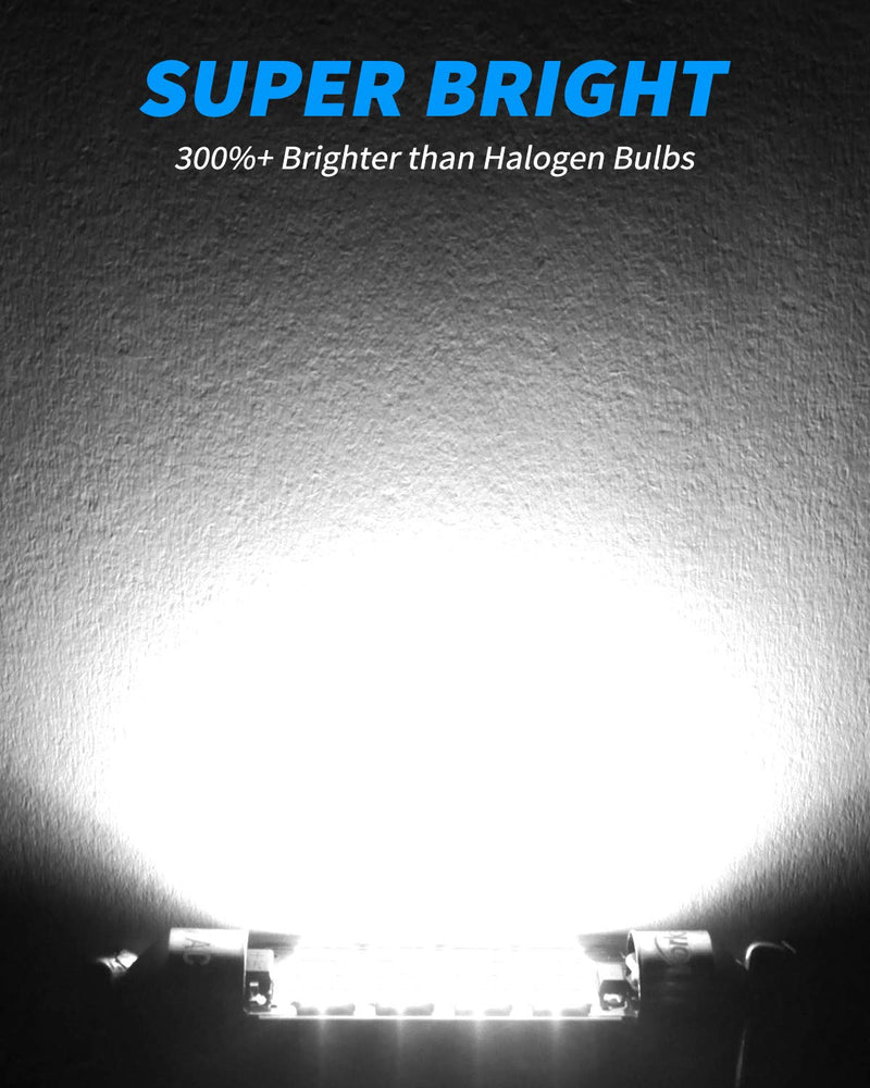 Yorkim Super Bright 578 LED Bulb White 41mm 42mm led Bulb Canbus Error Free 16-SMD 4014 Chipset, 212-2 Dome Light Map Light, 211-2 LED Interior Light, Watts:2W/bulb, Lumens:105LM/bulb,Pack of 4