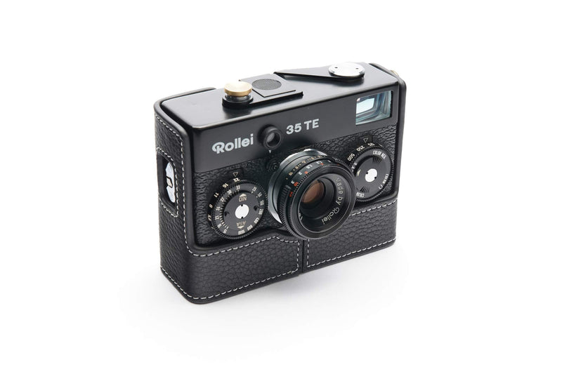 Rollei 35/35S/35T/35TE/35SE Case, BolinUS Handmade Genuine Real Leather Half Camera Case Bag Cover for Rollei 35/35S/35T/35TE/35SE Camera with Hand Strap (Black) Black