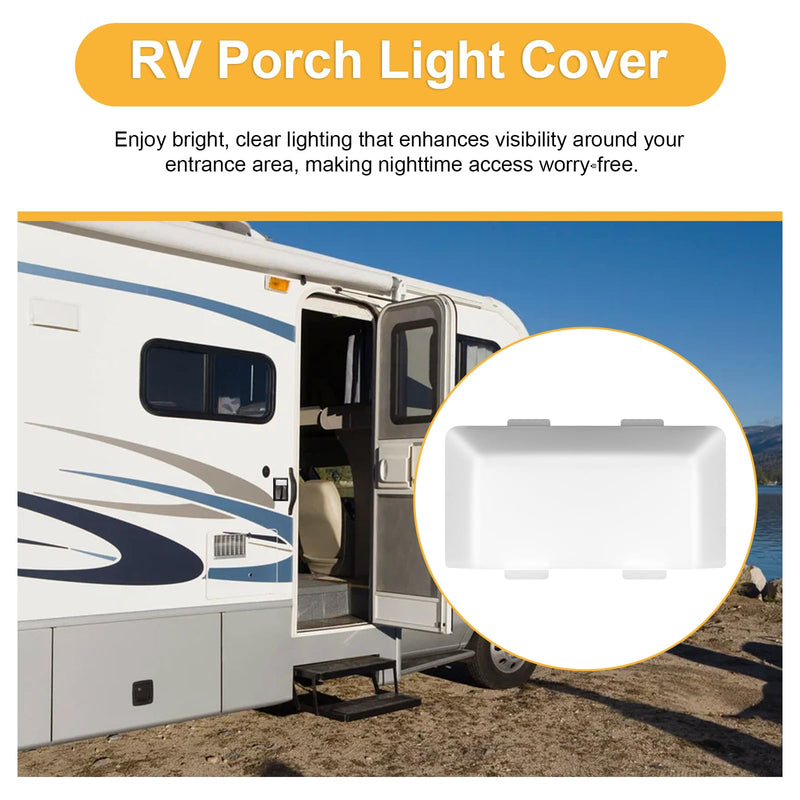 SR33101 RV Porch Light Lens Cover Replacement for Bargman Door Handle Lights, RV Exterior Light Cover for Lance/Fleetwood/Dolphin Camper Parts (4.1 x 2 Inches)