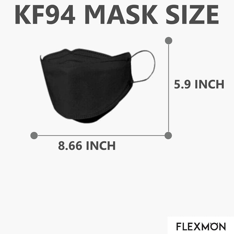 (30PCS) Good Day KF94 Black Face Masks, 4-Layer Filters Breathable Comfortable Nose, Made in Korea.