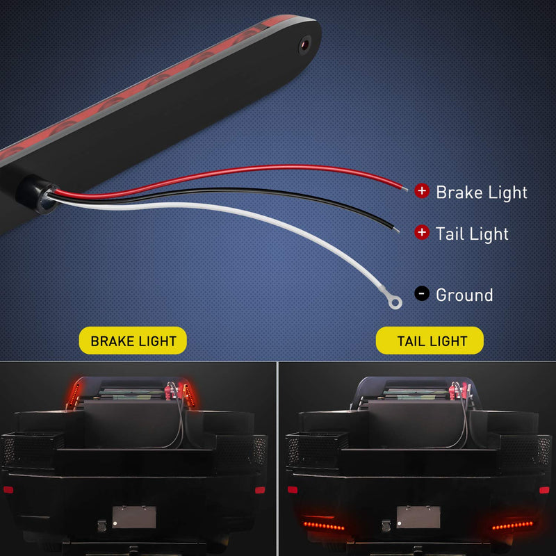 Nilight 2PCS 16Inch 11 LED Red Trailer Light Bar for Parking Stop Turn Signals Tail Brake DOT Compliant IP65 Waterproof Truck ID Marker 2Pcs 16" Red 11LED