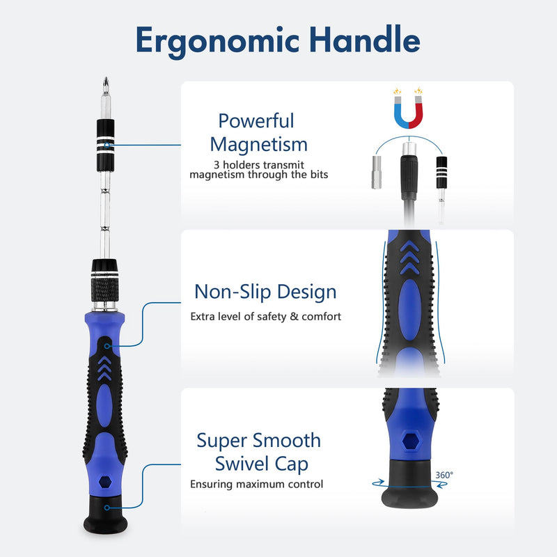 XOOL 82 in 1 Precision Screwdriver Set, Magnetic Electronics Repair Tool Kit with Flexible Shaft and Extension Rod, Compatible for PC, Laptop, iPhone, PS4, PS5, Xbox, Camera, Computer, Tablet