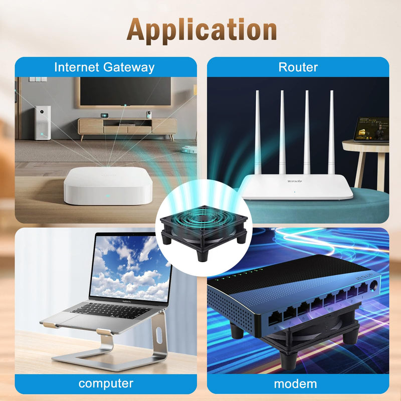 120mm 5V USB Quiet Computer Cooling Fan with Multi-Speed Controller for Router WiFi Modem Xbox TV Box DVR Playstation Receiver and Other Electronics Cooler 120mm router cooling pad