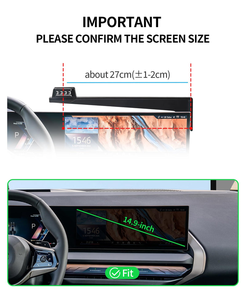 15W Wireless Charging Car Phone Holder for BMW X3 2025-2026, 14.9" Screen | Magsafe Accessories Fast Charging Magnetic Cell Phone Holder Clip Compatible with iPhone Android, 3D Fit Vehicle Phone Stand 14.9-inch for 2025-2026 X3