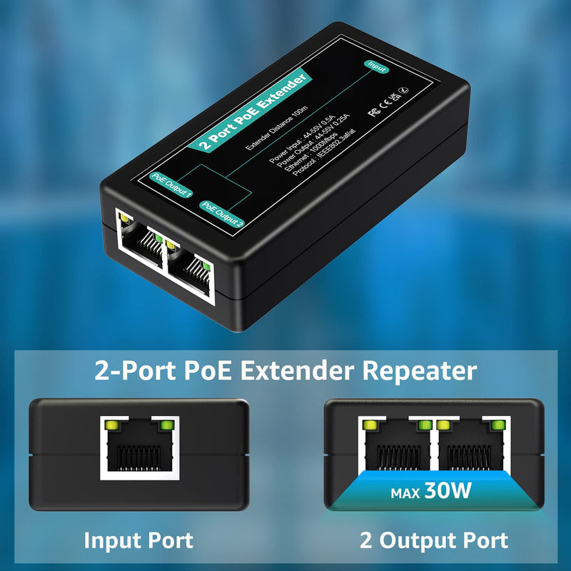 VIMIN 4 Port Gigabit PoE Switch with 2 Port PoE Extender, Black, RJ45, Supports IEEE802.3af/at, 72W, 1 Layer, 5Gbps, Compatible with Camera, Printer, Laptop, Plastic Case, Indoor Use, Plug and Play