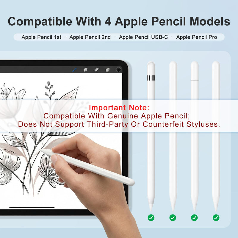 6 Pack Pencil Tips for Apple Pencil Pro, 1st & 2nd Generation, USB-C, Replacement Apple Pencil Nibs for Drawing, Writing, Note Taking, and Sketching on iPad - Green