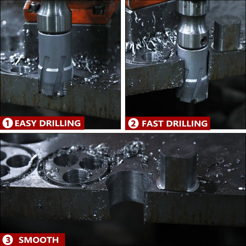 1-1/2" x 2" Annular Cutter with Weldon Shank,Carbide Tip Annular Drill Bit for Stainless Steel, Iron (2" Depth, 1-1/2" Diameter) 2" depth