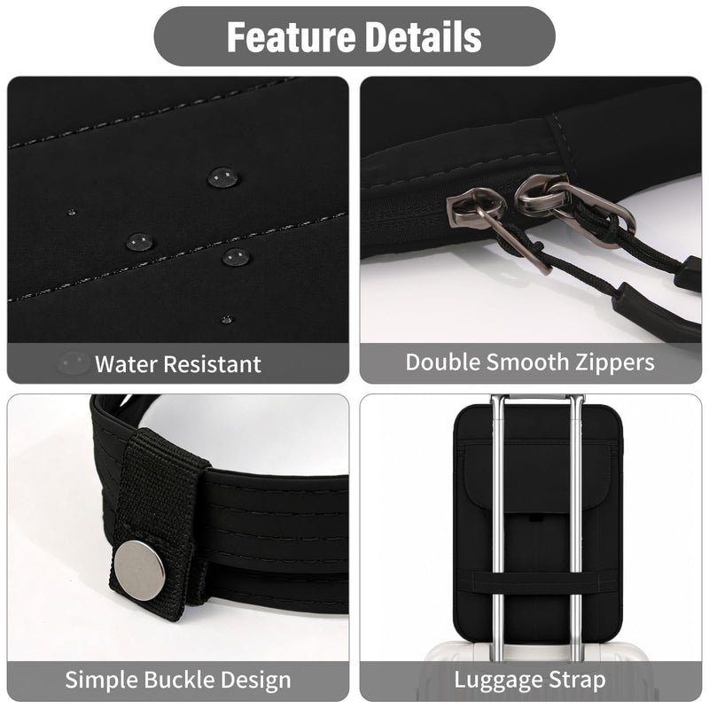 FGZ Laptop Shoulder Bag for Women,Black | Waterproof, Business Large Computer Handbag Purse Briefcase, Office Gifts for Women Black