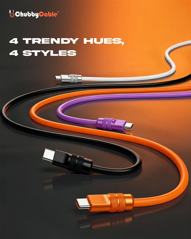 chubbycable for iPhone 17 240W Anodizing Fast Charging USB C Cable Silicone Durable Data Transfer Cable, Cosmic Orange, Type-C to Type-C, 9.8FT 9.8ft (3m)