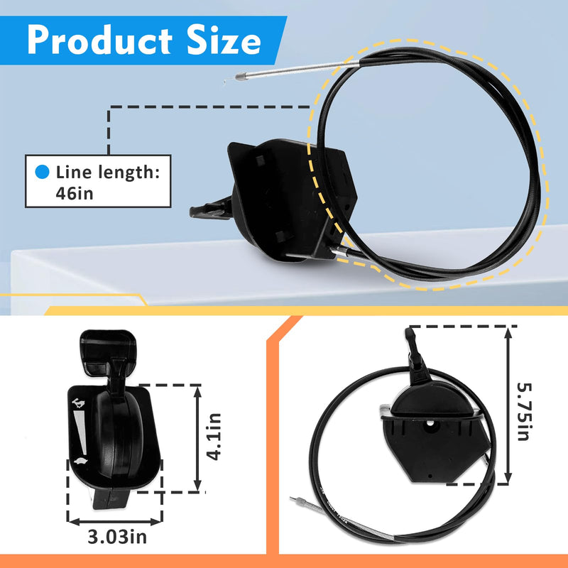 Upgrade 946-05098C Throttle Choke Cable for Cub Cadet XT1 LT46 LT50 GT50 GT54 ST54 XT2-LX50 ST54 LT54 LX46, 746P06891 746-06891 Throttle Assembly Cub Cadet Replaces 946-05098A 946-05098B 746-05098A