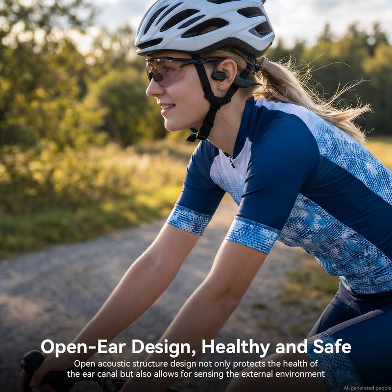 LEVN Open Ear Headphones, Running Headphones Bluetooth 5.3, 14H Battery Sweatproof & Water-Resistant, Wireless with Built-in Mic for Sport, Cycling, Workout, Gift Black