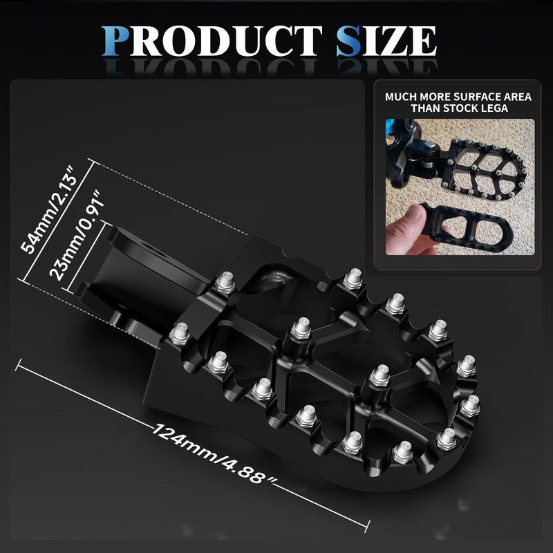 Motorcycle Footpegs Wider Foot Pegs CNC for Surron Sur Ron LBX E-Ride Pro SS/SR/S Talaria Sting MX3/R MX4 ERide Pro SS 2.0 3.0 Ventus One 79Bike Falcon GT Electric Dirt Bike Black