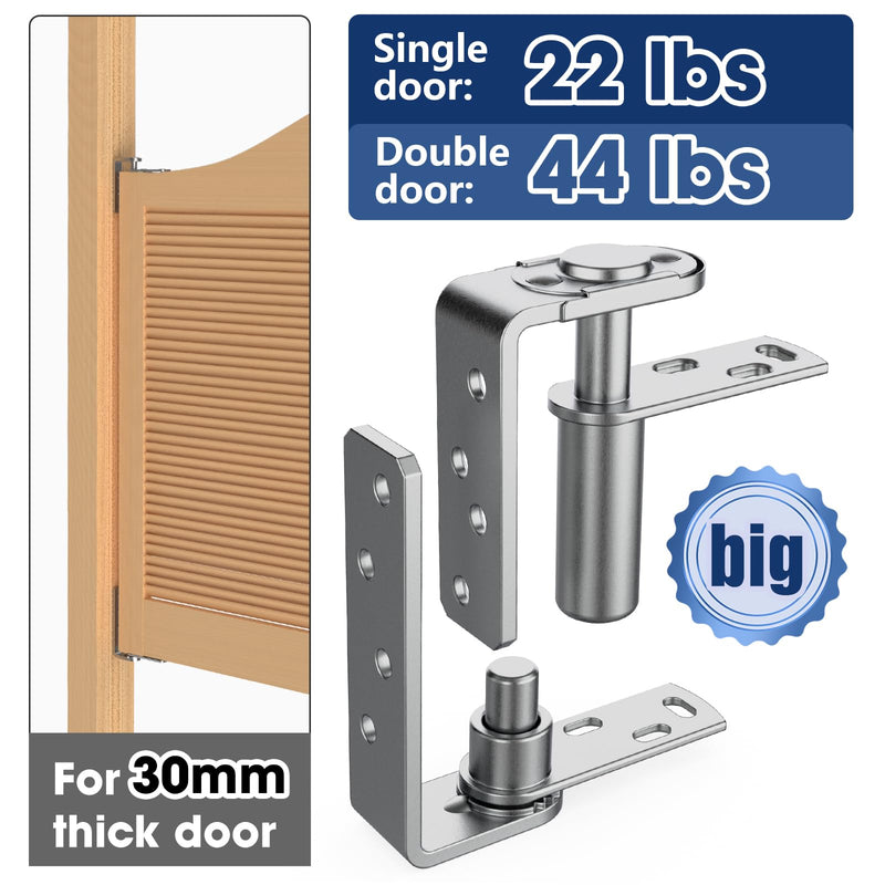 Cafe and Saloon Door Hinges, Self-Closing Heavy Duty Double Action Swinging Door Hardware for Bar Coffee Shop Restaurant, 304 Stainless Steel Black Finish (Silver Big Size, 1 Pack) BIG 1PCS Silver
