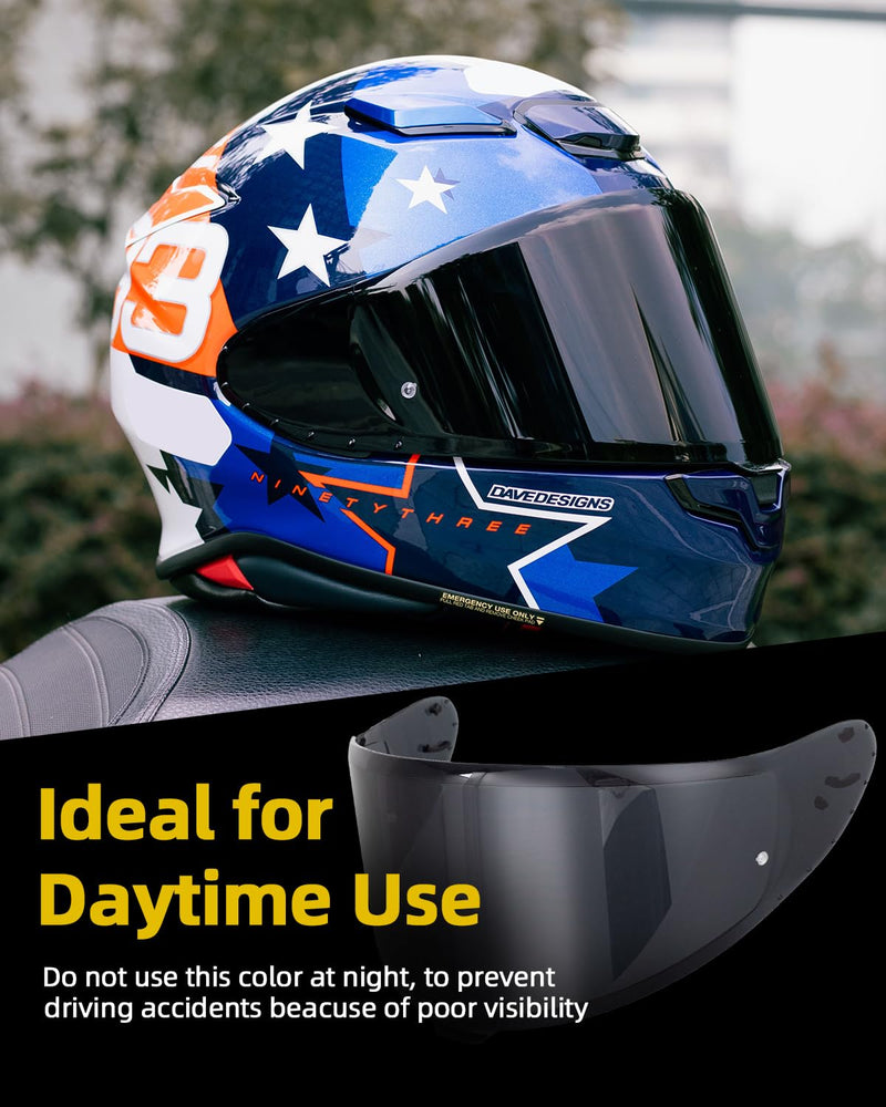 Soman RF-1400 RF 1400 Visors Shield Replacement, CWR-F2 Visor Face Shield Compatible With RF-1400 CWR-F2 Z8 NXR2 UV Protection (Deep Smoke) Deep Smoke