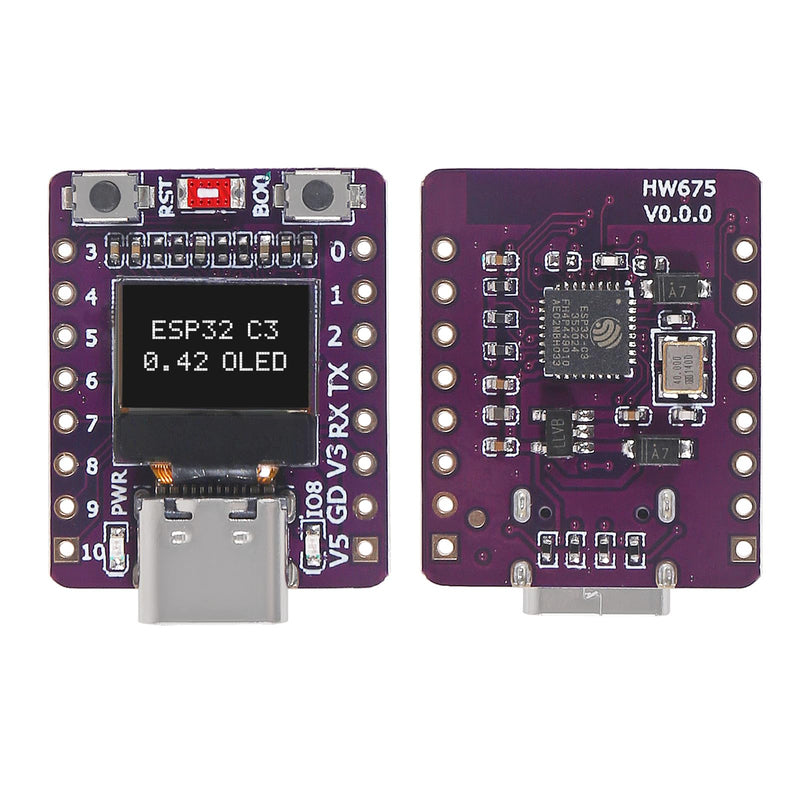 3PCS ESP32-C3 OLED Development Board with 0.42 Inch OLED Module Ceramic Antenna WiFi Bluetooth ESP32 Supermini Development Board 3PCS