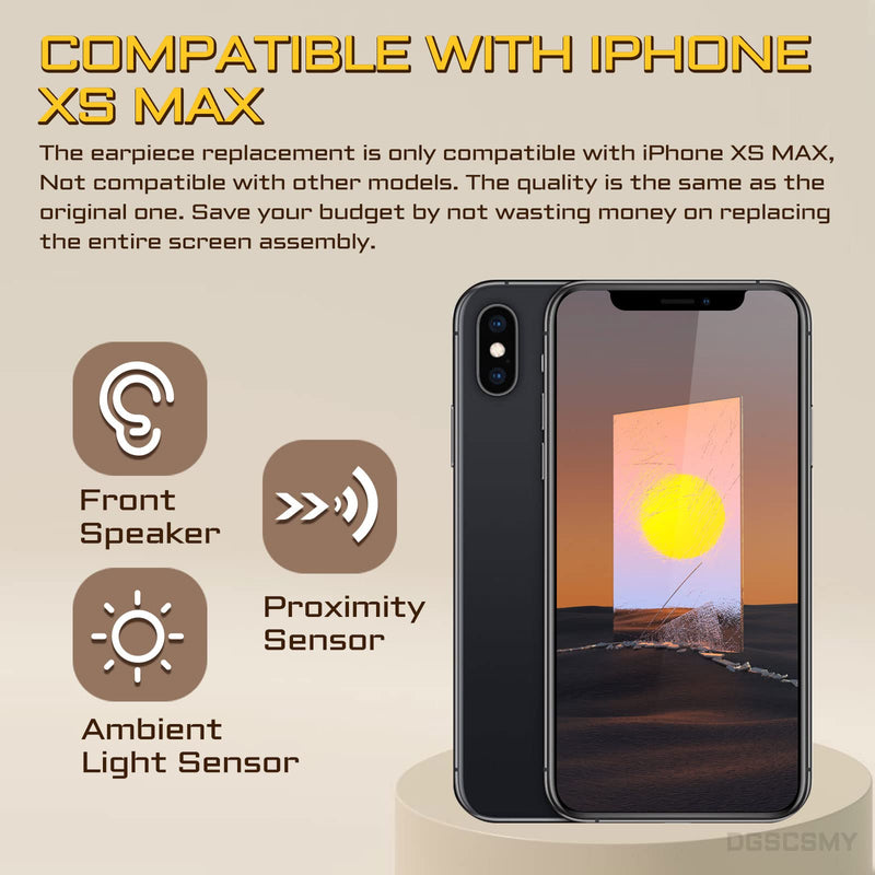 for iPhone Xs MAX Earpiece Front Speaker Replacement Repair 6.5" OEM Ear Module Ambient Light Sensor Proximity Sensor Connector Fix Tools Kit XSMAX A1921 A2101 A2102 A2103 A2104