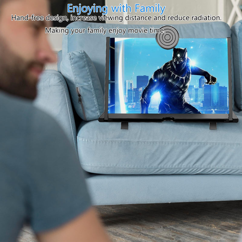 18" Screen Magnifier for Mobile Phone,3D HD Cell Phone Magnifying Projector Screen Enlarger for Movies, Videos, and Gaming,Foldable Phone Stand with Screen Amplifier,Supports All Smartphones (Black) Black-18inch