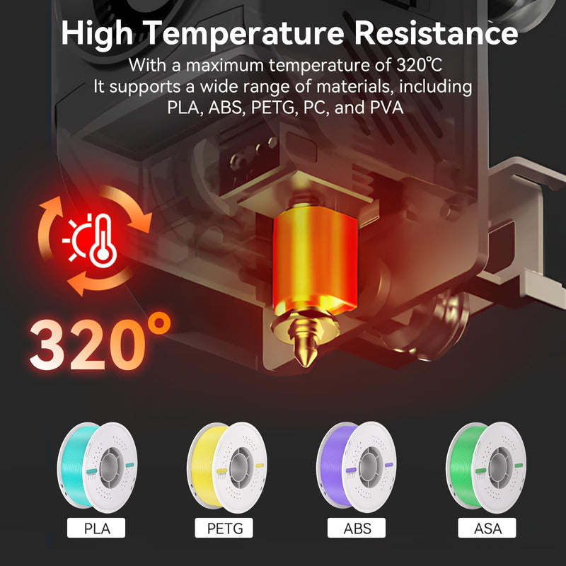 Kobra 3 Max Hotend Upgrade, All-Metal Extruder Replacement with 0.4/0.6/0.8mm Quick-Swap Hardened Steel Nozzles and Silicone Cover Compatible with Anycubic Kobra 3 Max/Combo 3D Printer