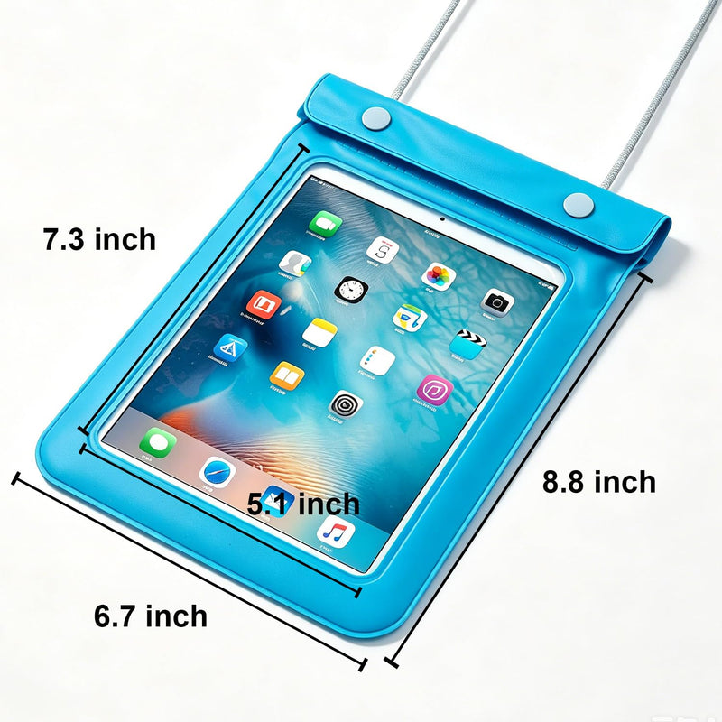 Universal Waterproof eReader Protective Case, 2 Pcs Cover for 6-7 Inch Kindle/iPad mini/kobo Clara/kobo Libra/Fire 7/iPhone and More, Waterproof Material, Including a Hanging Strap,Blue Blue