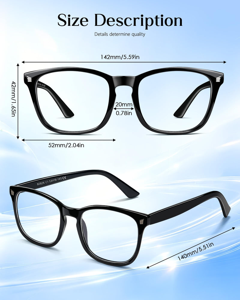 4 Pack Blue Light Glasses for Women Men, UV Protection Blue Light Blocking Computer Glasses – Lightweight Black, Blue, Pink, Clear Transparent