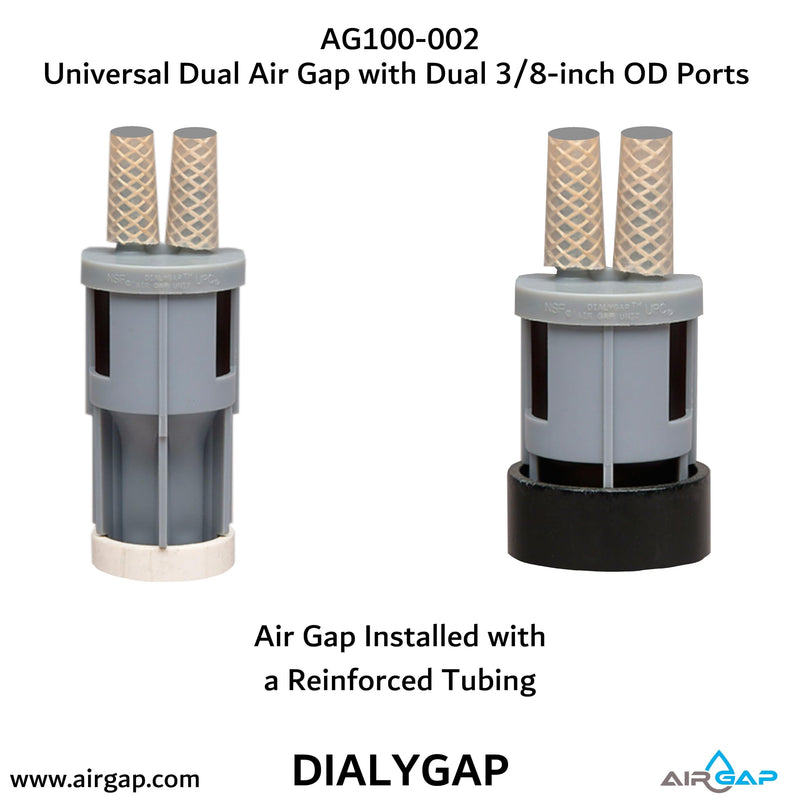 Universal Dual Air Gap with Dual 3/8-inch OD Ports (AG100-002, 34800)