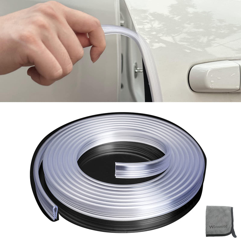 Winunite 32.8ft (10m) Car Door Edge Guards Clear – Self-Adhesive PVC, U-Shaped, Fits Most Vehicles, Scratch- and Chip-Resistant – Reduces Dings in Parking Lots 32-4/5Ft
