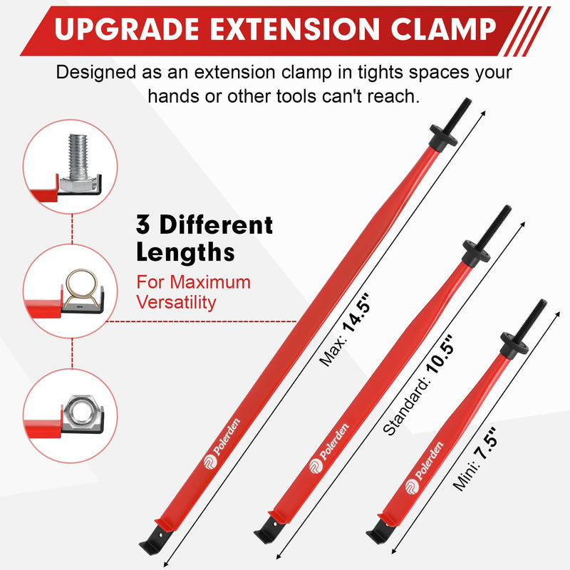 P Polerden 2026 Upgrade Extension Clamps Tool, Hold Nuts, Bolts & Hose Clamps-Your Third Hand in the Tight Space Extension Clamp Tight Tool, Versatile Vise Grip for Small Spaces 3 Year Warranty Red